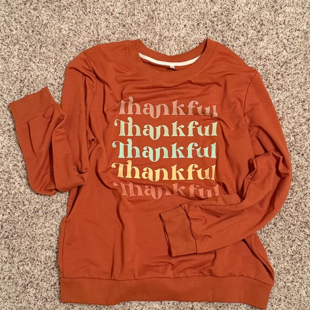 Orange Thankful Sweatshirt